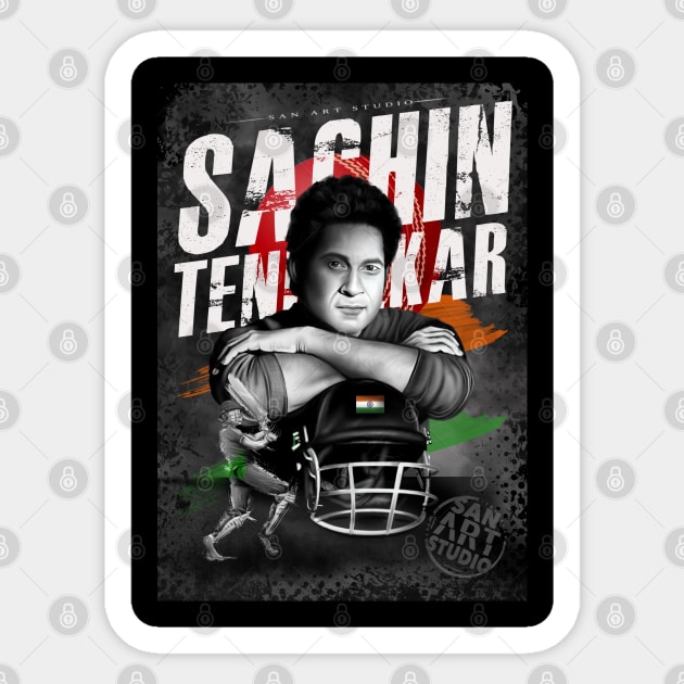 Sachin Tendulkar Sticker by SAN ART STUDIO 